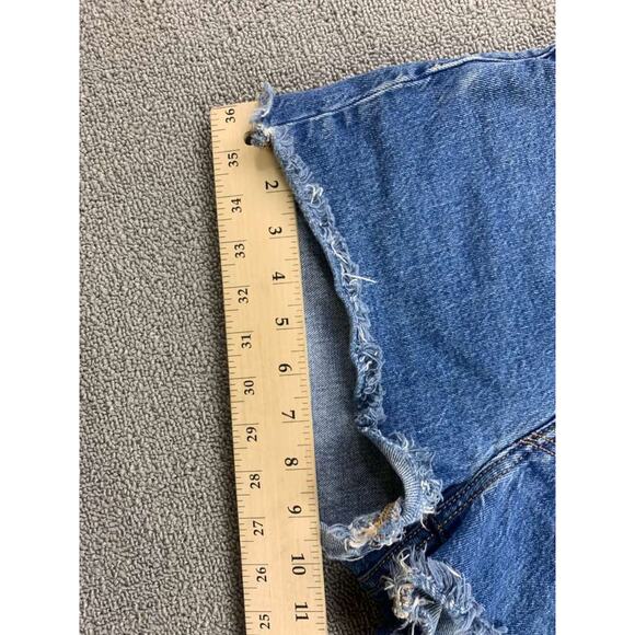 Levis 501 Cutoff Denim Shorts Women W27 Blue Raw Hem Frayed Logo Patch - Picture 7 of 10